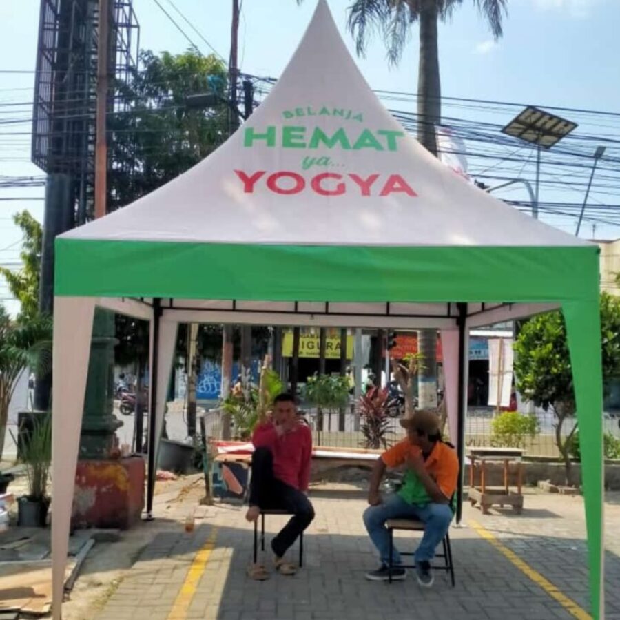 Tenda kerucut atap printing